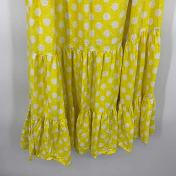 Lisa Marie Fernandez Dress Maxi Yellow Polka Dot One Shoulder Ruffle - Picture 10 of 10